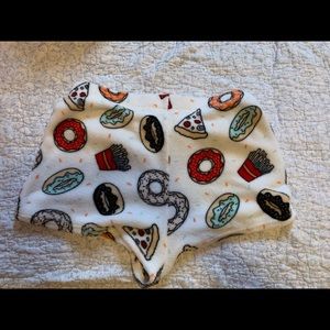 Junk food white pyjama shorts